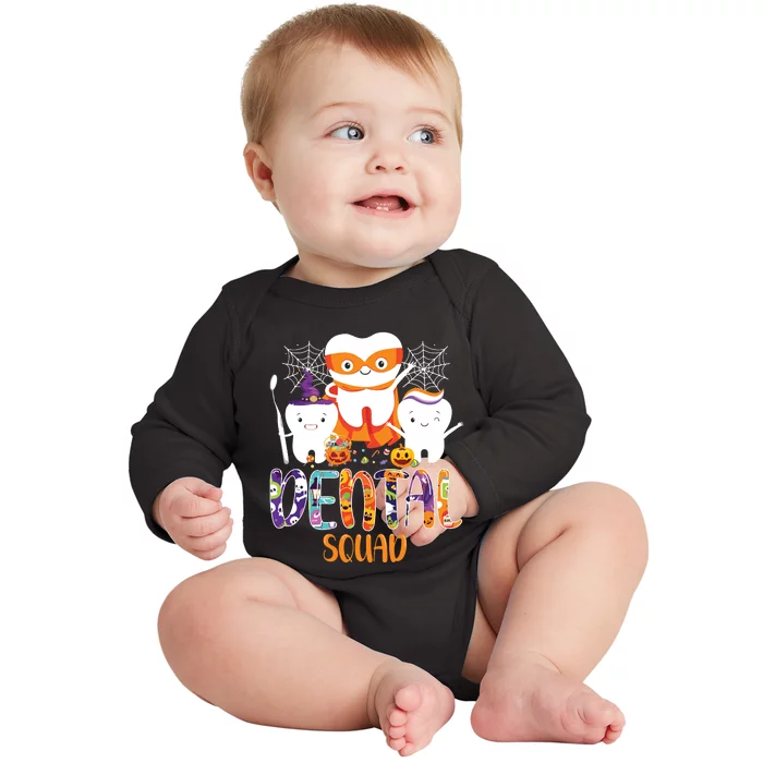 Dental Squad Costume Trick Or Teeth Denstist Halloween Ghost Baby Long Sleeve Bodysuit