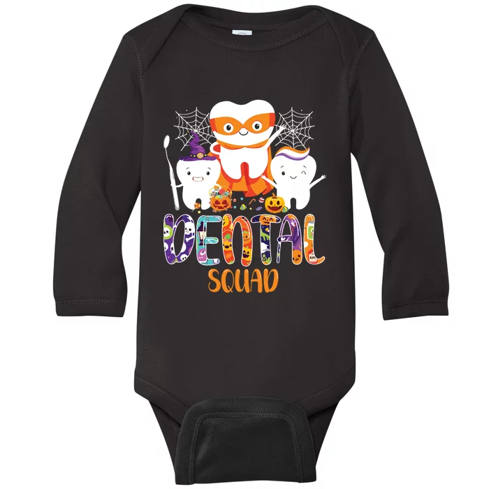 Dental Squad Costume Trick Or Teeth Denstist Halloween Ghost Baby Long Sleeve Bodysuit