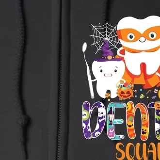 Dental Squad Costume Trick Or Teeth Denstist Halloween Ghost Full Zip Hoodie