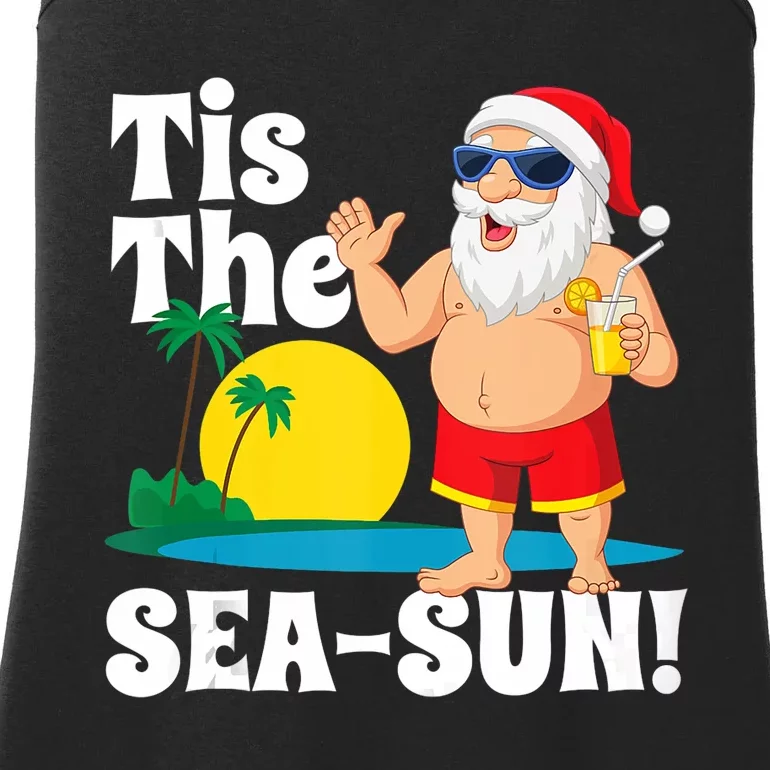 Drinking Santa Claus Tis The Seasun Christmas In July Gift Ladies Essential Tank