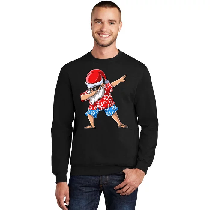 Dabbing Santa Christmas in July Hawaiian Xmas Dab Tall Sweatshirt