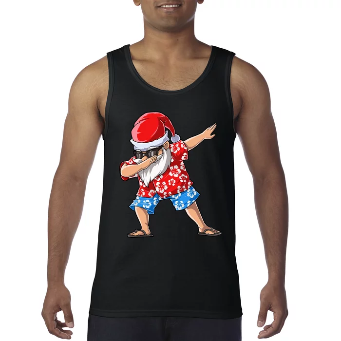 Dabbing Santa Christmas in July Hawaiian Xmas Dab Tank Top