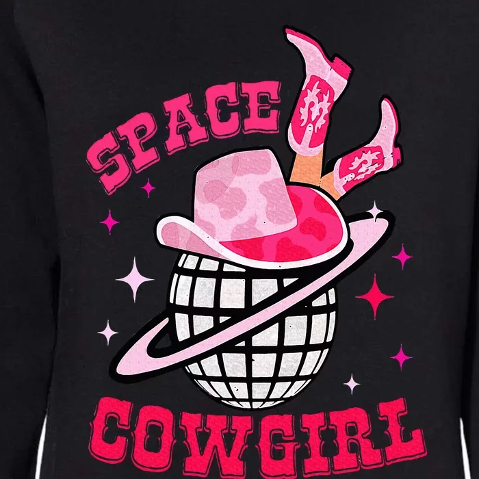 Disco Space Cowgirl Western Retro Pink Cowhide Womens California Wash Sweatshirt