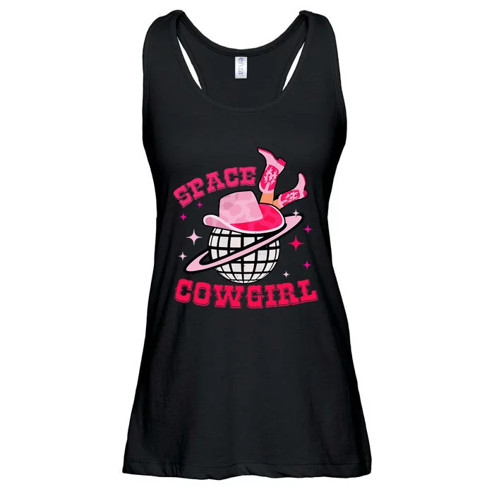 Disco Space Cowgirl Western Cowhide Ladies Essential Flowy Tank