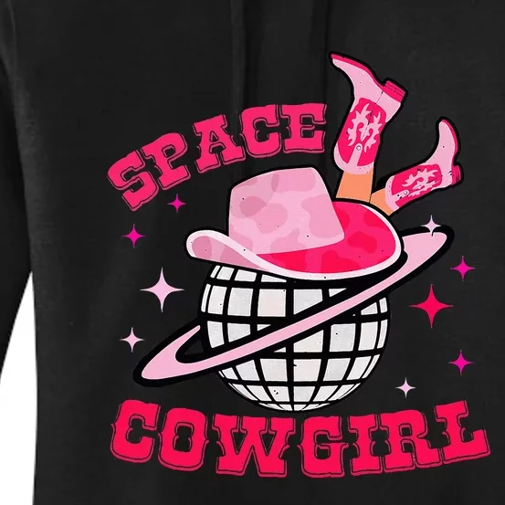 Disco Space Cowgirl Western Cowhide Women's Pullover Hoodie