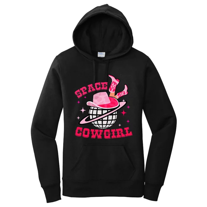 Disco Space Cowgirl Western Cowhide Women's Pullover Hoodie