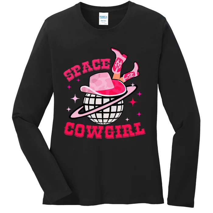 Disco Space Cowgirl Western Cowhide Ladies Long Sleeve Shirt