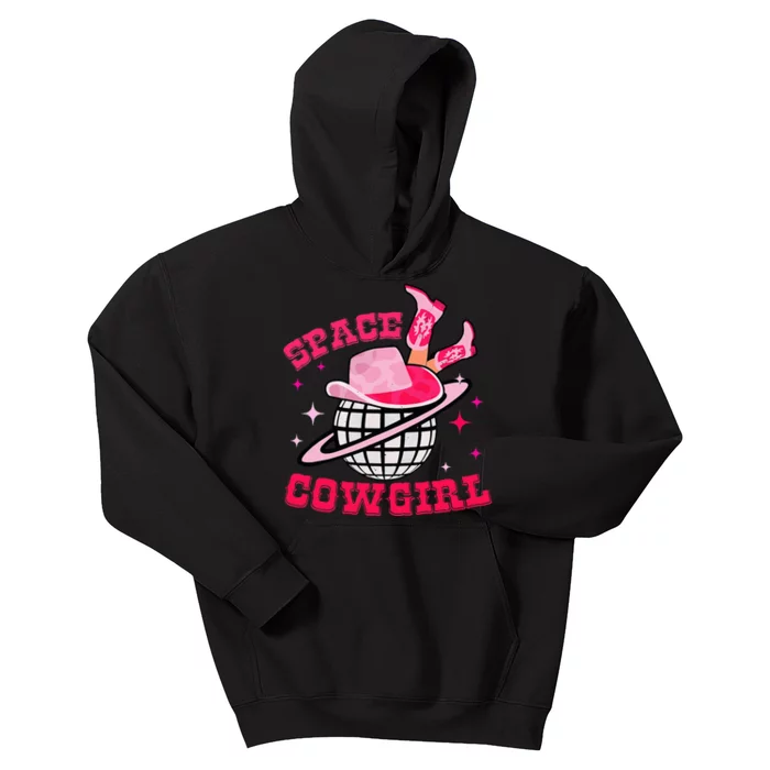 Disco Space Cowgirl Western Cowhide Kids Hoodie