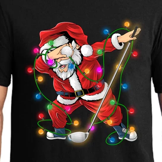 Dabbing Santa Claus Christmas Funny Golf Golfer Santa Gift Pajama Set