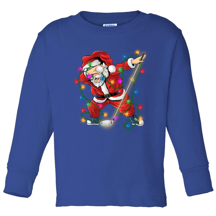 Dabbing Santa Claus Christmas Funny Golf Golfer Santa Gift Toddler Long Sleeve Shirt