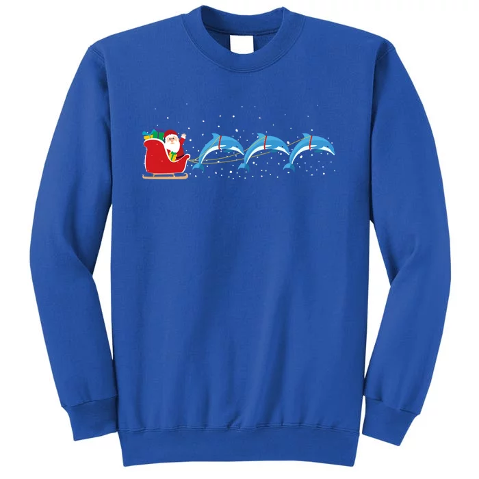 Dophin Santa Christmas Sleigh Funny Dophin Xmas Gift Sweatshirt