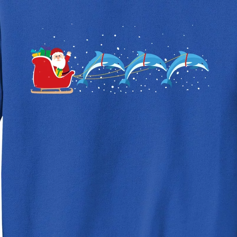 Dophin Santa Christmas Sleigh Funny Dophin Xmas Gift Tall Sweatshirt