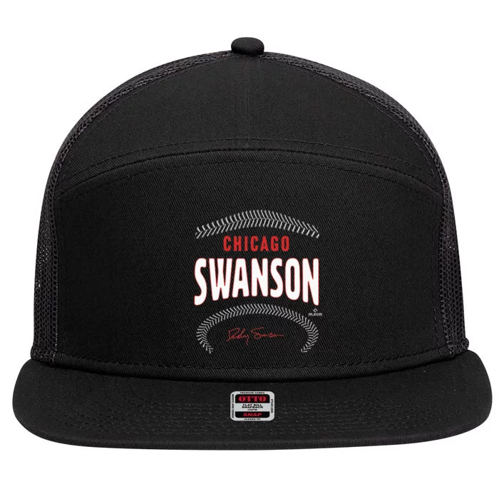 Dansby Swanson Chicago Name & Number 7 Panel Mesh Trucker Snapback Hat