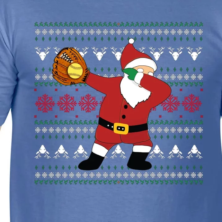 Dabbing Santa Christmas Softball Ugly Xmas Gift Comfort Colors T-Shirt