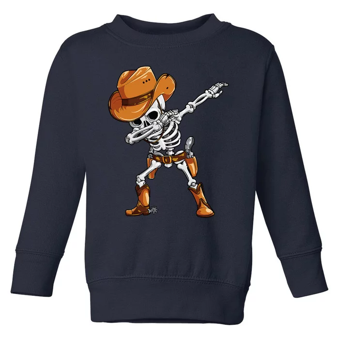 Dabbing Skeleton Cowboy Halloween Men Funny Dab Dance Toddler Sweatshirt