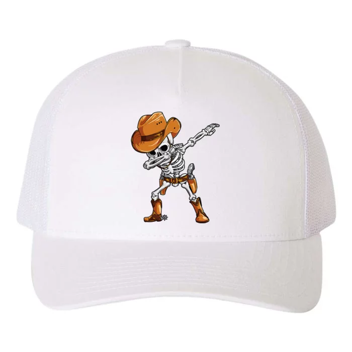 Dabbing Skeleton Cowboy Halloween Men Funny Dab Dance Yupoong Adult 5-Panel Trucker Hat