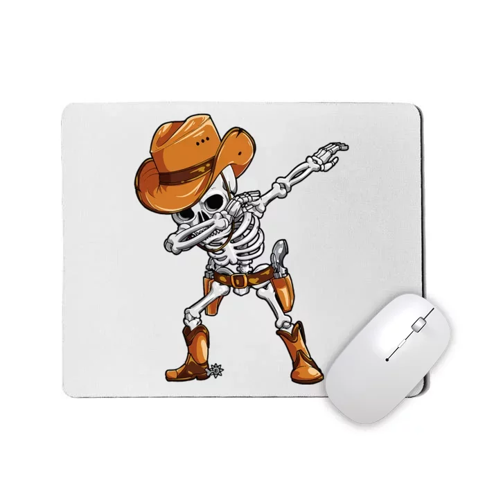 Dabbing Skeleton Cowboy Halloween Men Funny Dab Dance Mousepad