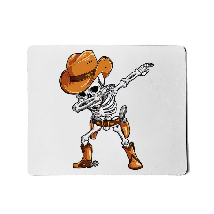 Dabbing Skeleton Cowboy Halloween Men Funny Dab Dance Mousepad