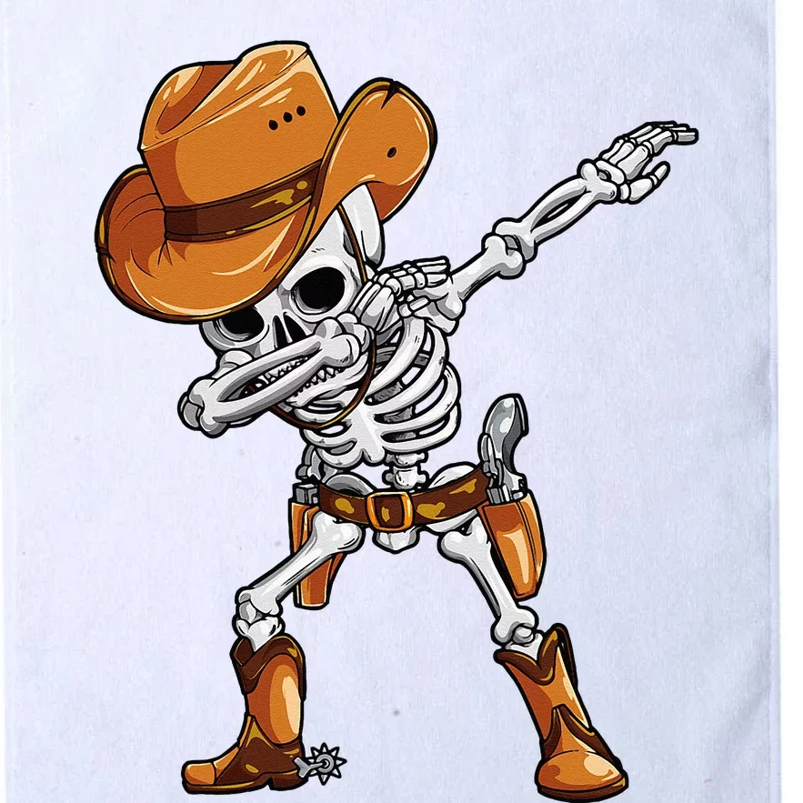 Dabbing Skeleton Cowboy Halloween Men Funny Dab Dance Platinum Collection Golf Towel