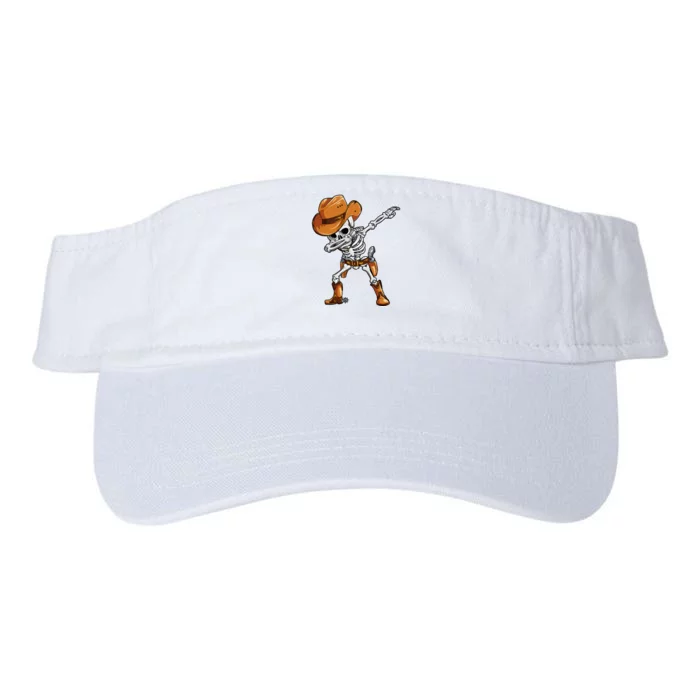 Dabbing Skeleton Cowboy Halloween Men Funny Dab Dance Valucap Bio-Washed Visor