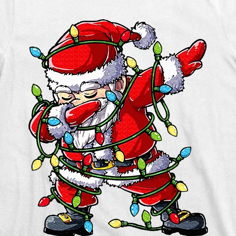 Dabbing Santa Christmas Tree Lights Xmas Gifts T-Shirt