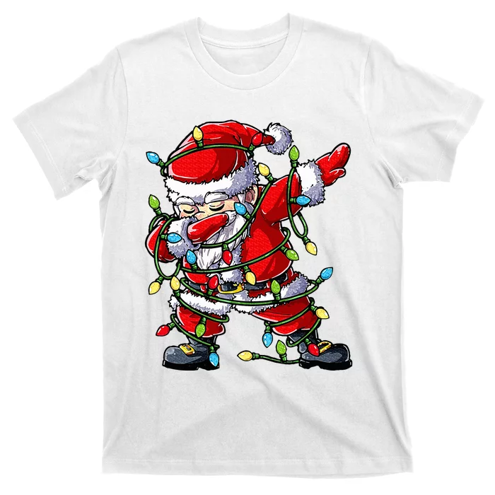 Dabbing Santa Christmas Tree Lights Xmas Gifts T-Shirt