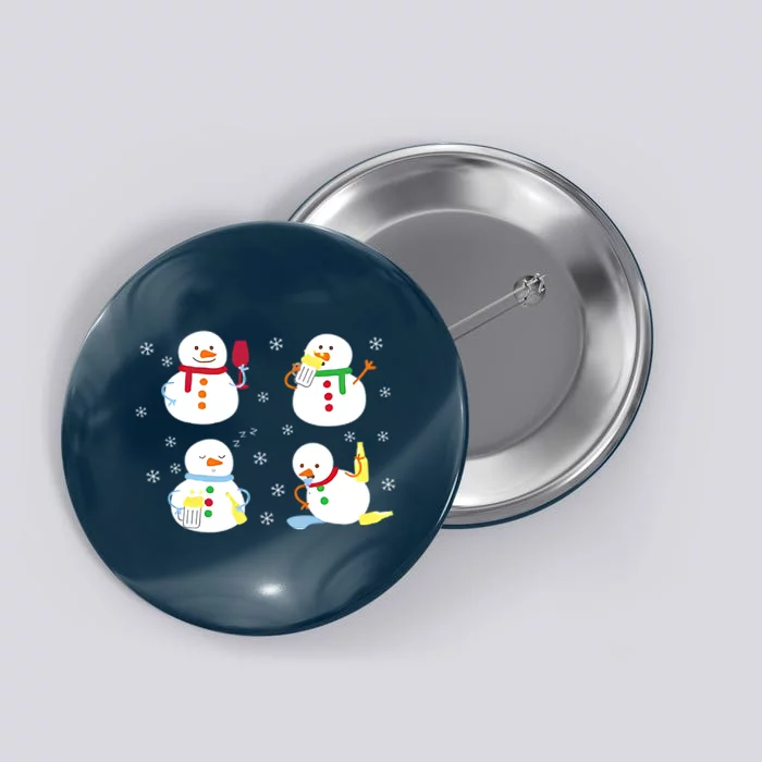 Drunk Snowmen Christmas Button