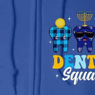 Dental Squad Cute Teeth Dreidel Menorah Jewish Hanukkah Full Zip Hoodie