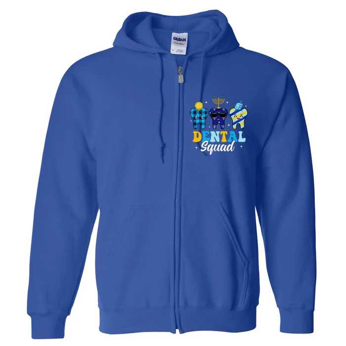 Dental Squad Cute Teeth Dreidel Menorah Jewish Hanukkah Full Zip Hoodie