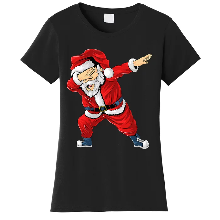 Dabbing Santa Claus Christmas Dance Party Women's T-Shirt