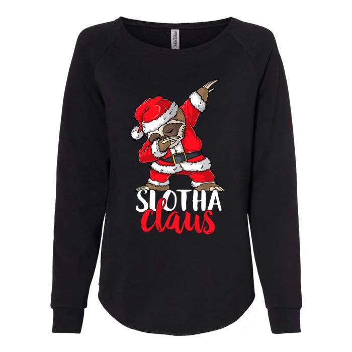 Dabbing Slotha Claus Merry Slothmas Christmas Pajama Meaningful Gift Womens California Wash Sweatshirt