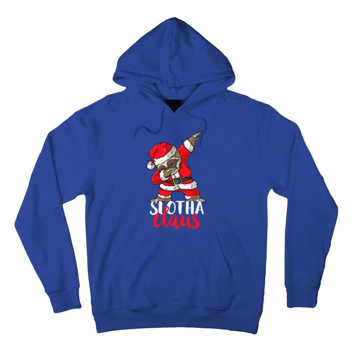 Dabbing Slotha Claus Merry Slothmas Christmas Pajama Meaningful Gift Tall Hoodie