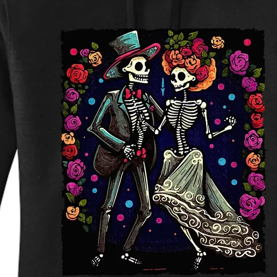 Dancing Skeletons Costume Dia De Los Muertos Day of The Dead Women's Pullover Hoodie