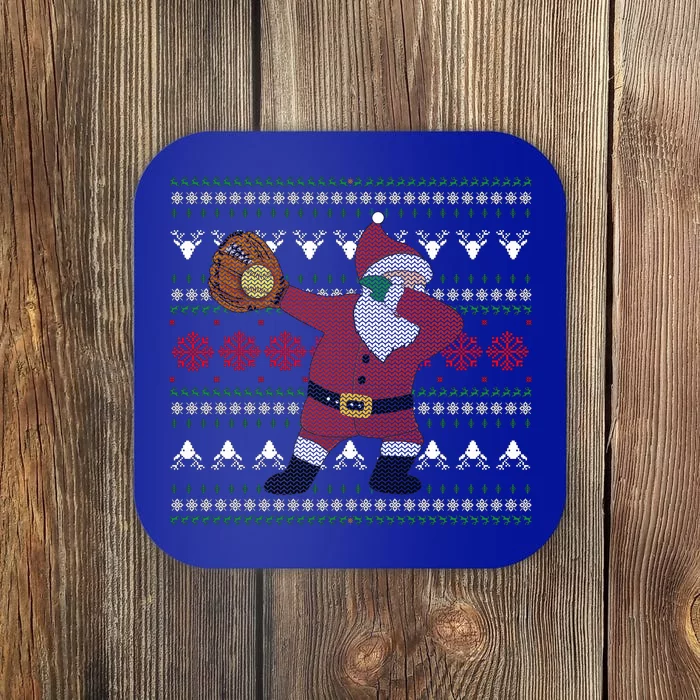 Dabbing Santa Christmas Softball Coaster