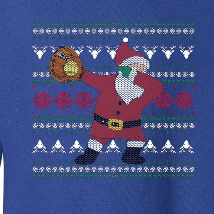 Dabbing Santa Christmas Softball Toddler Sweatshirt