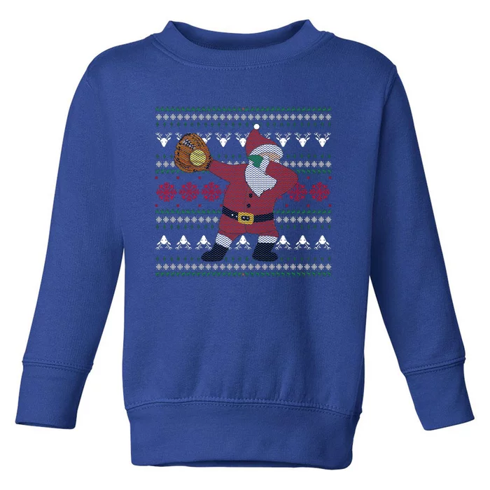 Dabbing Santa Christmas Softball Toddler Sweatshirt