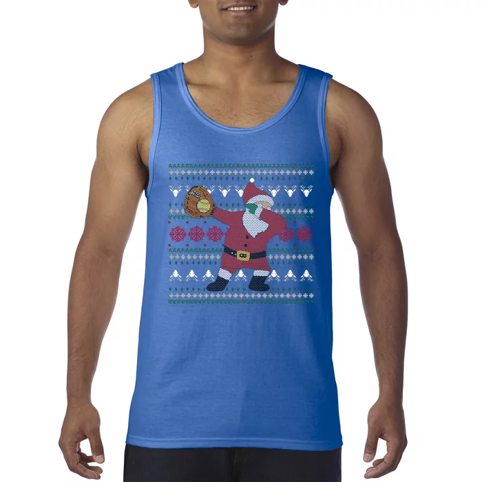 Dabbing Santa Christmas Softball Tank Top