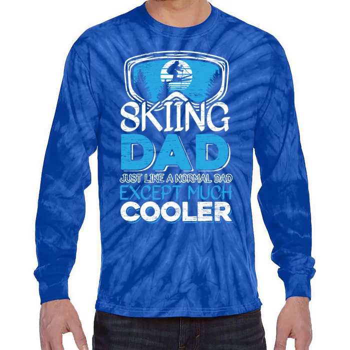 Dad Ski Cool Dad Christmas Stepfather Gift Tie-Dye Long Sleeve Shirt