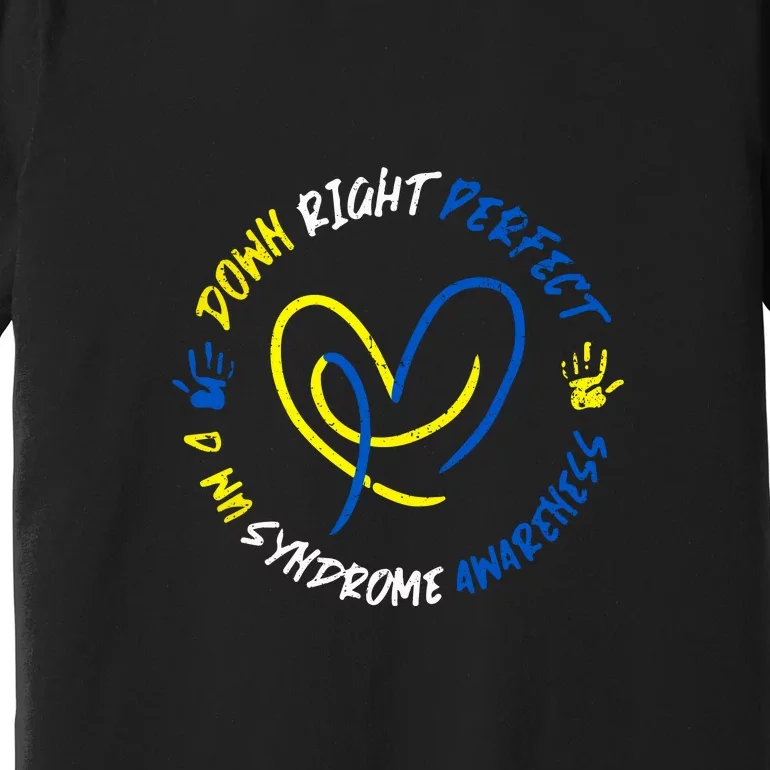 Down Syndrome Down Right Perfect Awareness Trisomy 21 Gift Premium T-Shirt