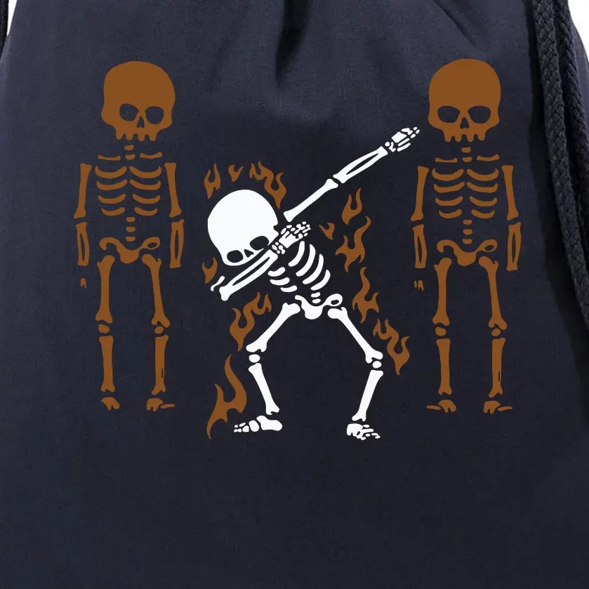 Dabbing Skeleton Dab Dance Halloween Gift Drawstring Bag