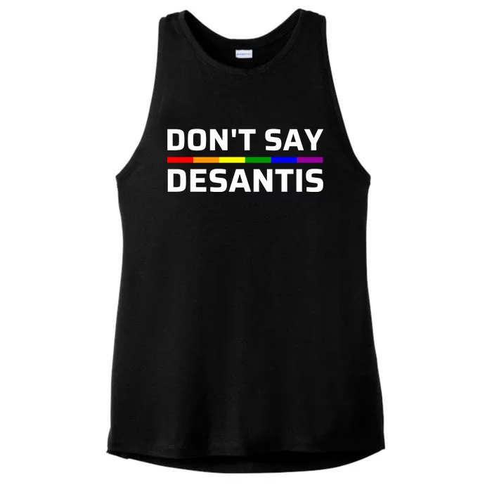 Don't Say DeSantis Anti DeSantis Florida Say Gay LGBTQ Pride Ladies Tri-Blend Wicking Tank