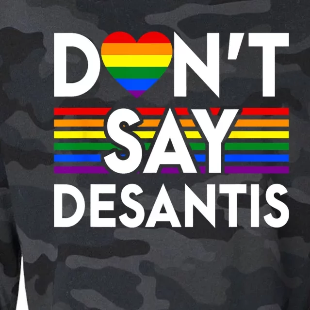 Dont Say DeSantis Florida Say Gay LGBTQ Pride Anti DeSantis Cropped Pullover Crew