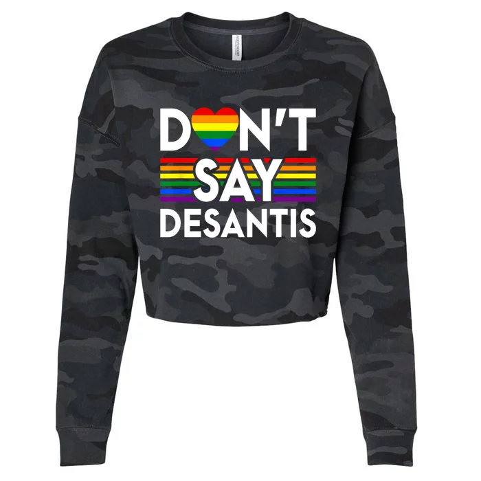 Dont Say DeSantis Florida Say Gay LGBTQ Pride Anti DeSantis Cropped Pullover Crew