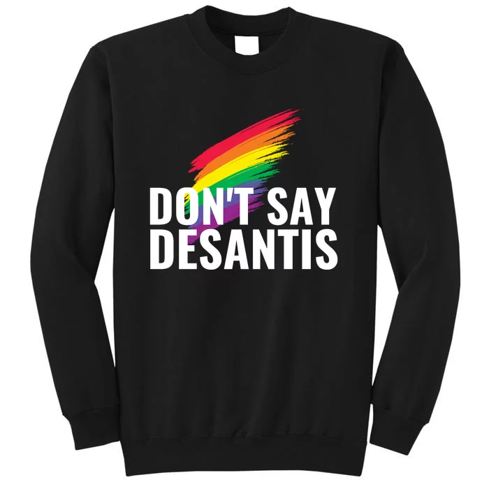 Dont Say DeSantis Rainbow Say Gay Graphic Tall Sweatshirt