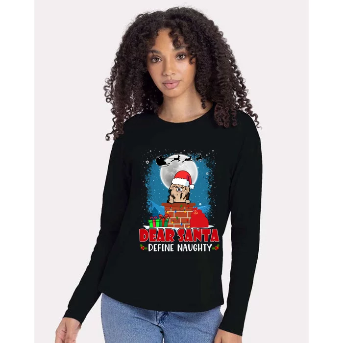 Dear Santa Define Naughty Chihuahua Dog Funny Christmas Great Gift Womens Cotton Relaxed Long Sleeve T-Shirt