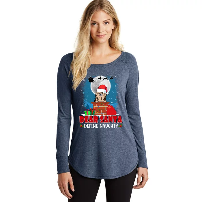 Dear Santa Define Naughty Chihuahua Dog Funny Christmas Great Gift Women's Perfect Tri Tunic Long Sleeve Shirt