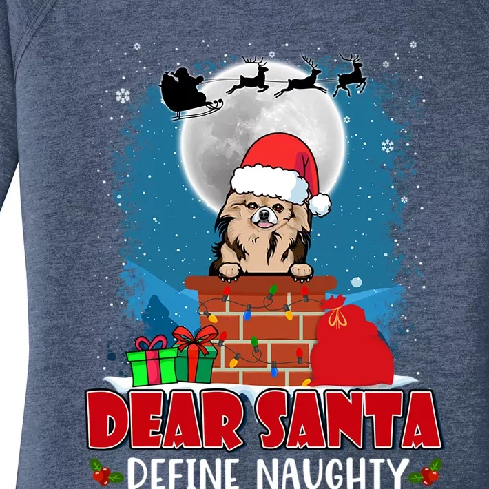 Dear Santa Define Naughty Chihuahua Dog Funny Christmas Great Gift Women's Perfect Tri Tunic Long Sleeve Shirt