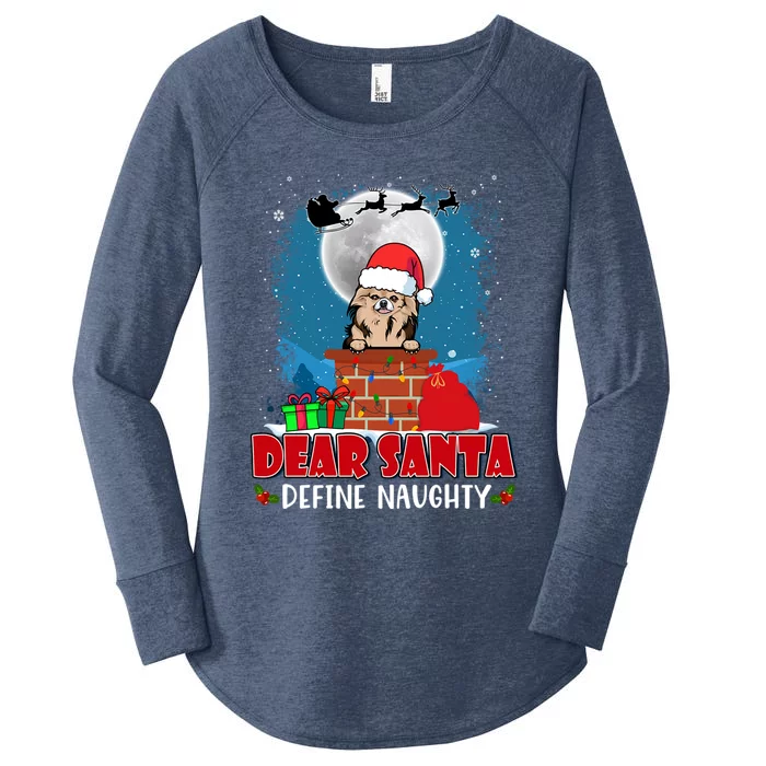 Dear Santa Define Naughty Chihuahua Dog Funny Christmas Great Gift Women's Perfect Tri Tunic Long Sleeve Shirt