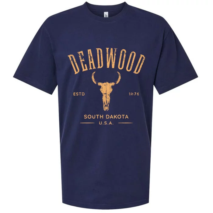 Deadwood South Dakota USA Vintage Distressed Style Design Sueded Cloud Jersey T-Shirt