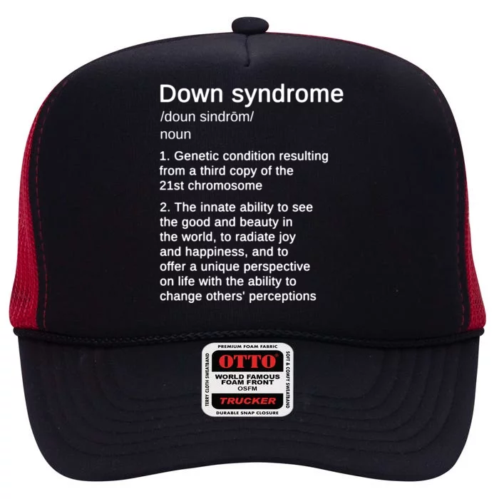 Down Syndrome Definition Awareness Month High Crown Mesh Trucker Hat